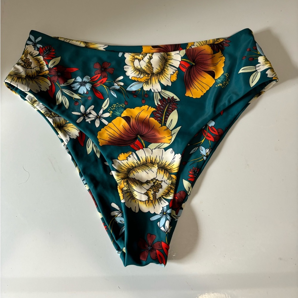 Small blue floral zafaul bathing suit bottoms